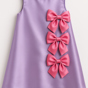 Vestido Laços de Encanto Lilás com rosa